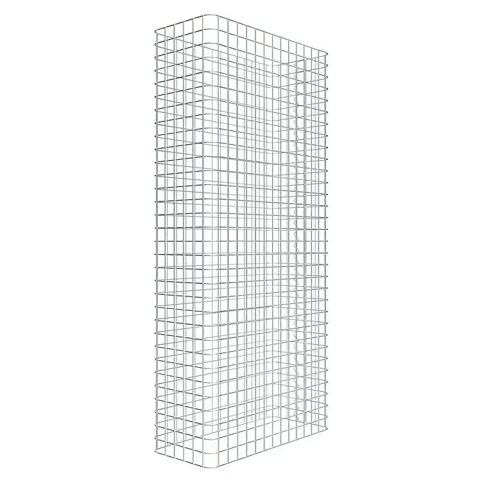 Gabiona Gabione - 72 x 32 x 160 cm, Stahl, Maschenbreite: 50 mm, Maschenhöhe: 50 mm - Einblick in ein Stahlregal. Seine offene Konstruktion bietet einen vollständigen Überblick und sorgt für Ordnung.