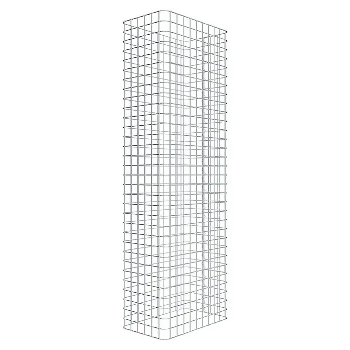 Gabiona Gabione - 52 x 32 x 160 cm, Stahl, Maschenbreite: 50 mm, Maschenhöhe: 50 mm - Ein rechteckiger, metallischer Weinregal-Rahmen mit quadratischen Fächern, ideal zur Lagerung und Präsentation Ihrer Weinsammlung.