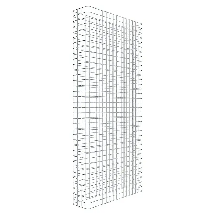 Gabiona Gabione - 82 x 22 x 180 cm, Stahl, Maschenbreite: 50 mm, Maschenhöhe: 50 mm - Das Bild zeigt eine detaillierte Ansicht einer Stahlbetonbewehrung, die für den Bau von starken und dauerhaften Strukturen unerlässlich ist.