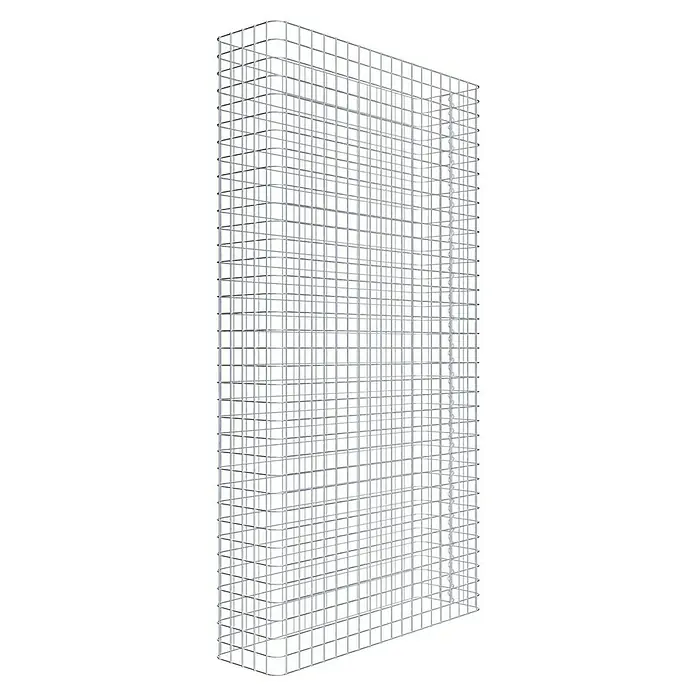 Gabiona Gabione - 97 x 27 x 180 cm, Stahl, Maschenbreite: 50 mm, Maschenhöhe: 50 mm - Silberfarbenes, würfelförmiges Regalsystem mit quadratischen Öffnungen, das modernes Design und Funktionalität vereint und vielseitig einsetzbar ist.