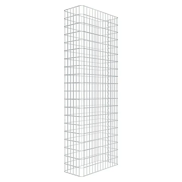 Gabiona Gabione - L x B x H: 72 x 27 x 200 cm, Stahl, Maschenbreite: 50 mm, Maschenhöhe: 100 mm - Ein längliches, rechteckiges Gitterwerk, das eine strukturierte Anordnung von Quadraten zeigt. Ideal als dekoratives Element.