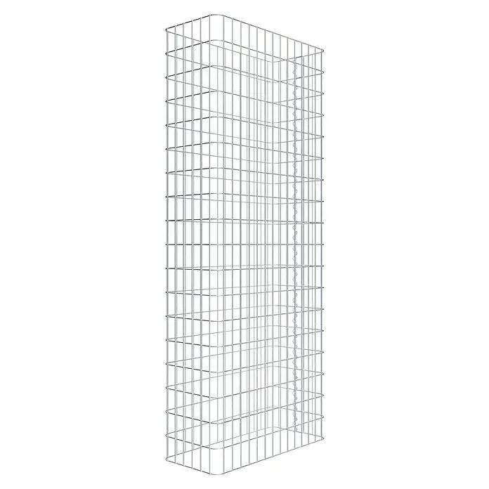 Gabiona Gabione - 72 x 32 x 180 cm, Stahl, Maschenbreite: 50 mm, Maschenhöhe: 100 mm - Ein detailliertes Bild eines Gitterkastens, der komplexe, sich kreuzende Metallstrukturen für hohe Stabilität aufweist.