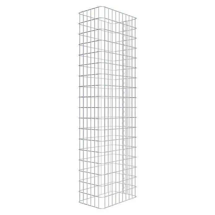 Gabiona Gabione - 52 x 32 x 180 cm, Stahl, Maschenbreite: 50 mm, Maschenhöhe: 100 mm - Weinregal aus Metall mit quadratischen Öffnungen. Ideal zur stilvollen Aufbewahrung Ihrer Weinsammlung.