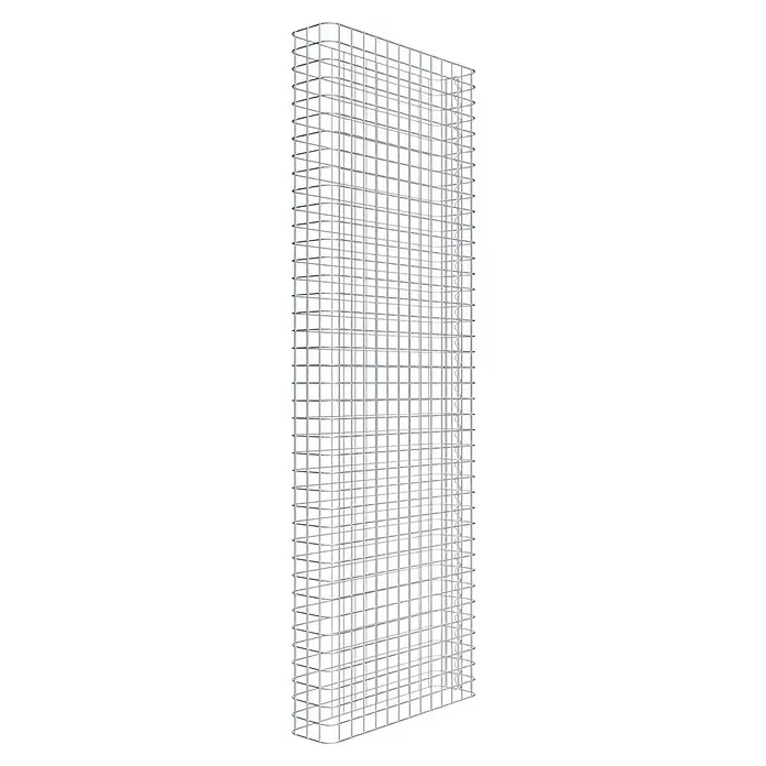 Gabiona Gabione - 67 x 17 x 200 cm, Stahl, Maschenbreite: 50 mm, Maschenhöhe: 50 mm - Das Bild zeigt ein graues, quaderförmiges Gitter, das eine moderne und industrielle Ästhetik vermittelt. Ideal für Designprojekte.