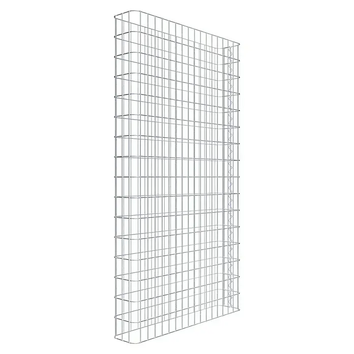 Gabiona Gabione - 87 x 17 x 160 cm, Stahl, Maschenbreite: 50 mm, Maschenhöhe: 100 mm - Metallgitterstruktur mit quadratischen Öffnungen für industrielle Anwendungen oder als dekoratives Element.