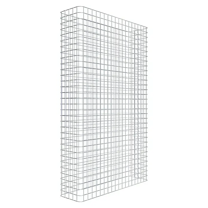Gabiona Gabione - 97 x 27 x 160 cm, Stahl, Maschenbreite: 50 mm, Maschenhöhe: 50 mm - Metallstruktur mit quadratischem Gittermuster, ideal für Lagerung oder als architektonisches Element. Bietet Stabilität und modernes Design.