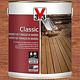 V33 Protección para madera Terrazas (Teca, 1 l, Mate)