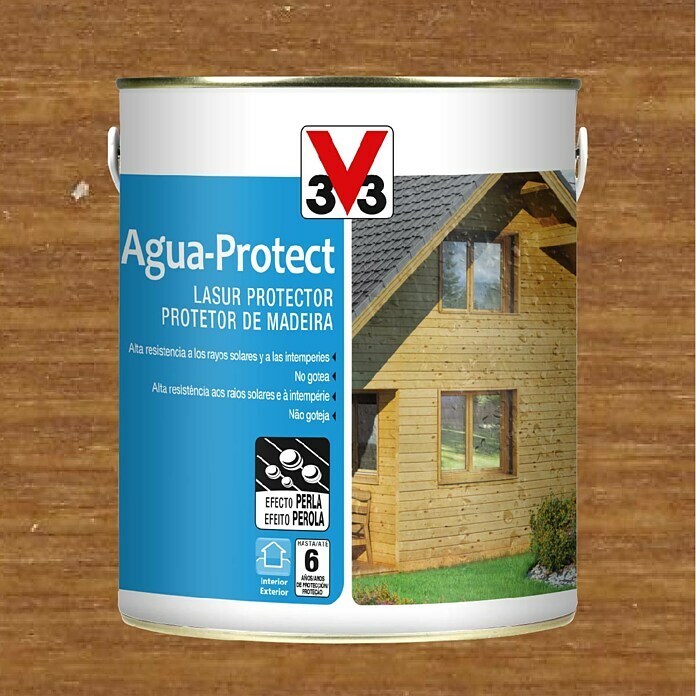 V33 Protección para madera Agua-Protect  (Teca, 750 ml)