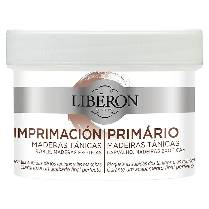 Libéron Imprimación para madera porosa - Incoloro, 250 ml, Mate - Imprimación Libéron Imprimación Primário para maderas tánicas, ideal para roble y maderas exóticas, garantiza un acabado perfecto.
