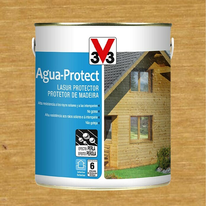V33 Protección para madera Agua-Protect  (Roble claro, 750 ml)