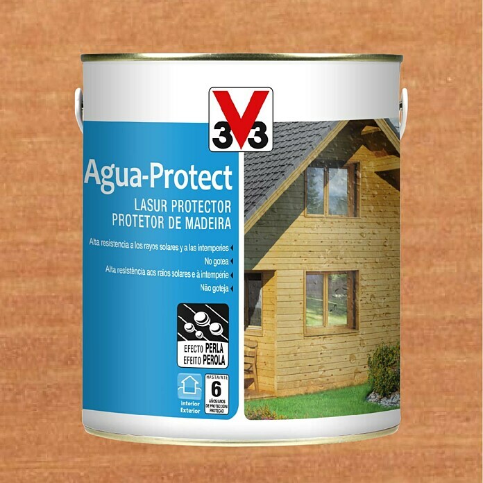 V33 Protección para madera Agua-Protect  (Marrón dorado, 2,5 l)