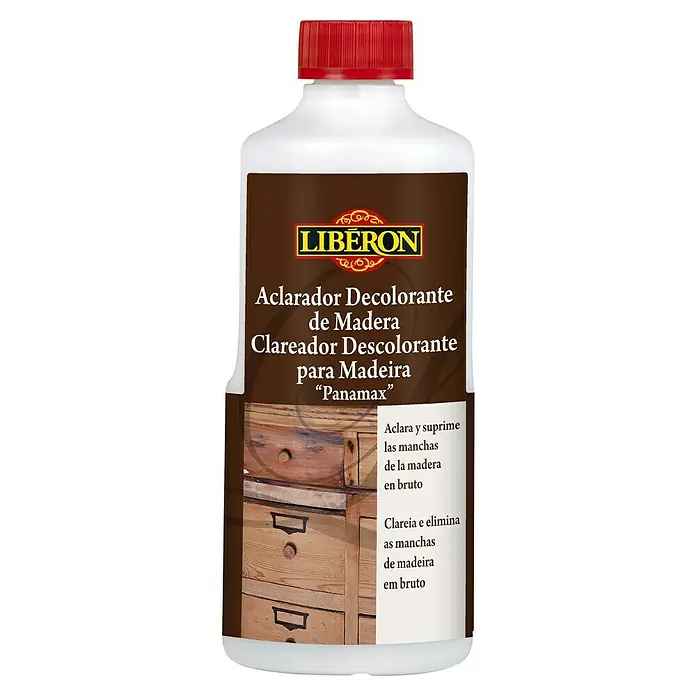 Libéron Limpiador decapante de madera decolorante Panamax - 500 ml, Botella - Botella de aclarador y quitamanchas para madera Liberon "Panamax" para aclarar y quitar manchas en madera bruta.