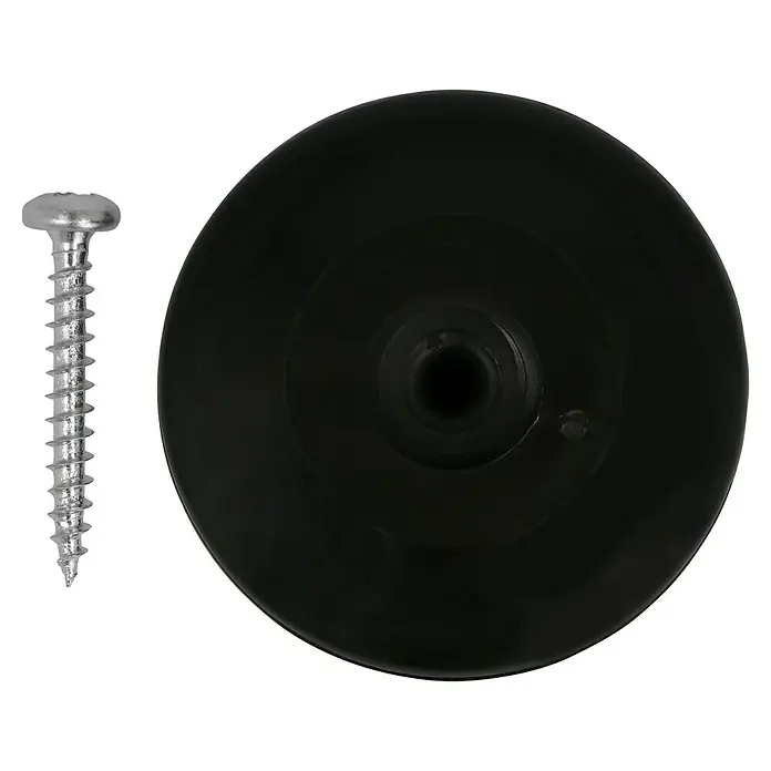 Häfele Pomo para muebles - Tipo de tirador del mueble: Botón, Ø x Al: 40 x 25 mm, Plástico, Negro - Un pomo de mueble negro con un tornillo a juego, ideal para instalar en armarios y cajones.