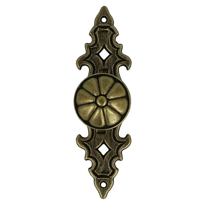 Häfele Tirador para muebles - Tipo de tirador del mueble: Otros, L x An x Al: 85 x 25 x 25 mm, Marrón - Pomo de mueble de latón antiguo con un diseño detallado. Perfecto para restaurar y mejorar muebles con un toque de encanto vintage.