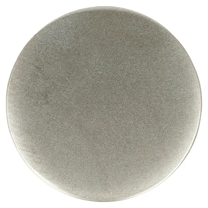 Möbelknopf - Typ Möbelgriff: Knopf, Ø x H: 25 x 26 mm, Vernickelt - Grauer Keramikteller mit einer subtilen, gesprenkelten Textur. Ein minimalistisches und elegantes Geschirr für jeden Anlass.