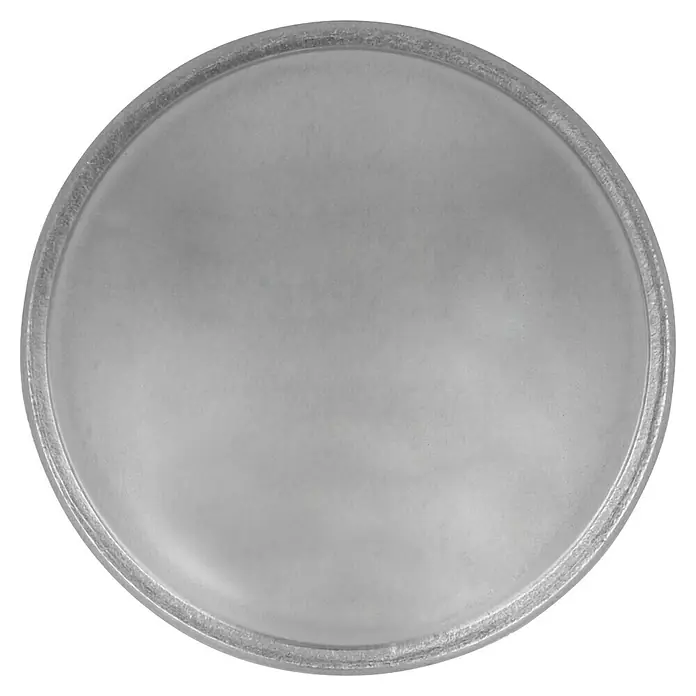 Häfele Möbelknopf - Typ Möbelgriff: Knopf, Ø x H: 25 x 22 mm, Aluminium, Vernickelt - Silberner Teller mit glatter Oberfläche und leicht erhöhtem Rand, ideal für Desserts oder kleine Speisen.