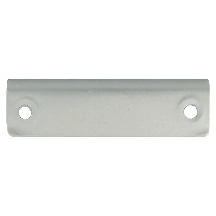 Häfele Tirador para muebles - Aluminio, Largo: 80 mm - Placa de metal con dos agujeros en los extremos, ideal para fijaciones y trabajos de montaje. Acabado plateado para un aspecto limpio.