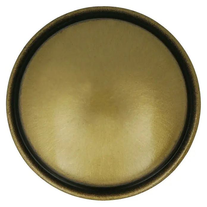 Häfele Pomo para muebles - Tipo de tirador del mueble: Botón, Ø x L: 30 x 25 mm - Primer plano de un pomo redondo con una superficie dorada brillante y un borde oscuro, ideal para muebles o accesorios.