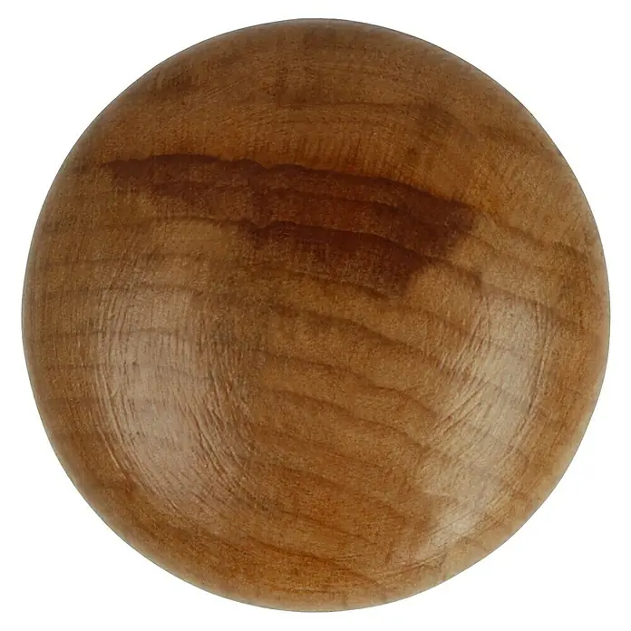 Häfele Pomo para muebles - Madera, Lacado, Diámetro: 30 mm - Primer plano de una bola de madera pulida, resaltando la veta y la textura naturales del material.