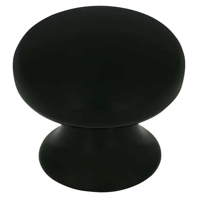 Häfele Pomo para muebles - Tipo de tirador del mueble: Botón, Ø x Al: 18 x 25 mm - Taburete redondo negro mate, compuesto por dos formas redondas superpuestas, un mueble minimalista.