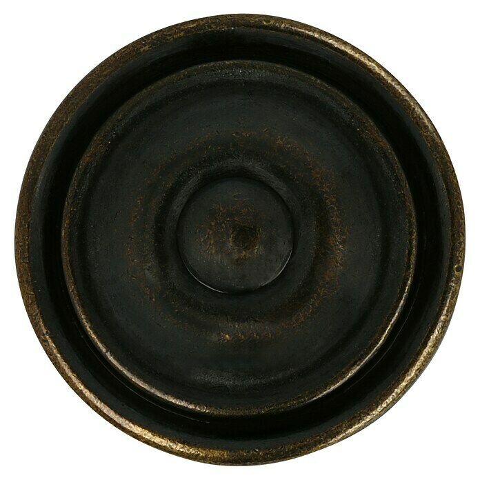 Okrugla ručka za namještaj (Ø x V: 36 x 26 mm, Cinkov tlačni lijev, Smeđa, Promjer pločice: 21 mm)