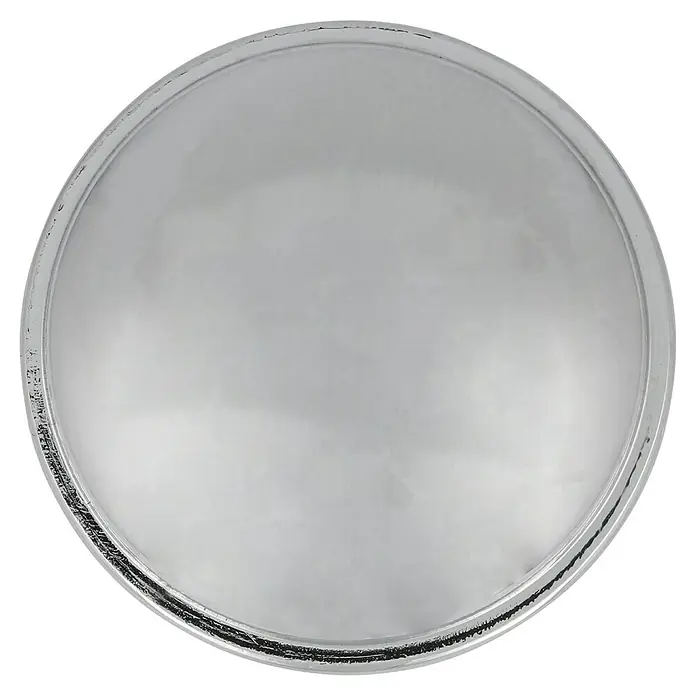 Möbelknopf - Typ Möbelgriff: Knopf, Verchromt, Durchmesser: 25 mm, Schwarz - Silberner runder Teller, ideal für elegante Präsentationen. Das schlichte Design des Tellers unterstreicht jedes Gericht.