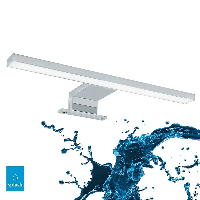 Briloner Aplique LED para espejo - 5 W, L x An x Al: 30 x 10,3 x 3,6 cm, Cromo, Blanco neutro - Lámpara LED de baño plateada moderna; a prueba de salpicaduras, diseño elegante para cualquier baño. Solución de iluminación eficiente energéticamente.