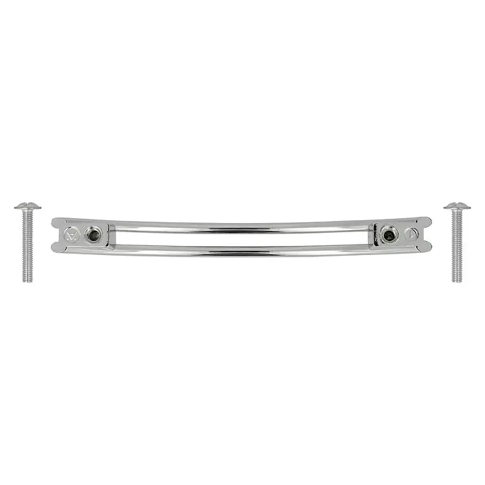 MöbelgriffTyp Möbelgriff: Bügel, L x B x H: 124 x 12 x 28 mm, Verchromt, Lochabstand: 96 mm - Chromleiste mit Schrauben zur Befestigung, ideal für die sichere Befestigung von Zubehör und Dekorationselementen im Innenbereich.