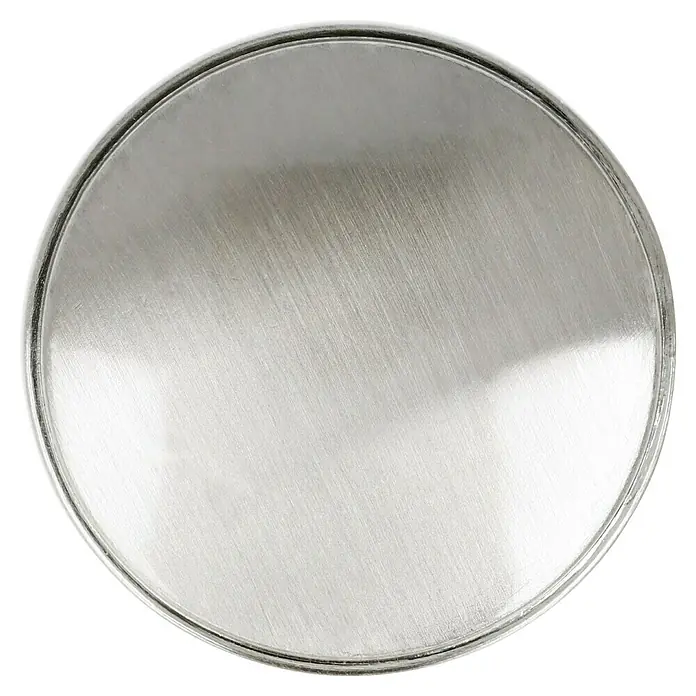 Möbelknopf - Typ Möbelgriff: Knopf, Ø x H: 33 x 27 mm, Sonstige, Vernickelt, Nickel - Metallischer Deckel, ideal zum Verschließen von Behältern. Die glatte Oberfläche reflektiert das Licht und verleiht einen modernen Look.