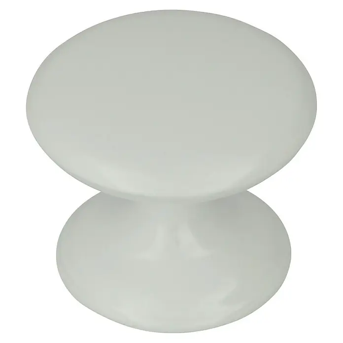 Rei Pomo para muebles - Tipo de tirador del mueble: Botón, Ø x Al: 33 x 27 mm, Blanco - Un elegante elemento decorativo de doble esfera en blanco brillante, perfecto para espacios de vida modernos. Añade detalles de estilo y es muy llamativo.