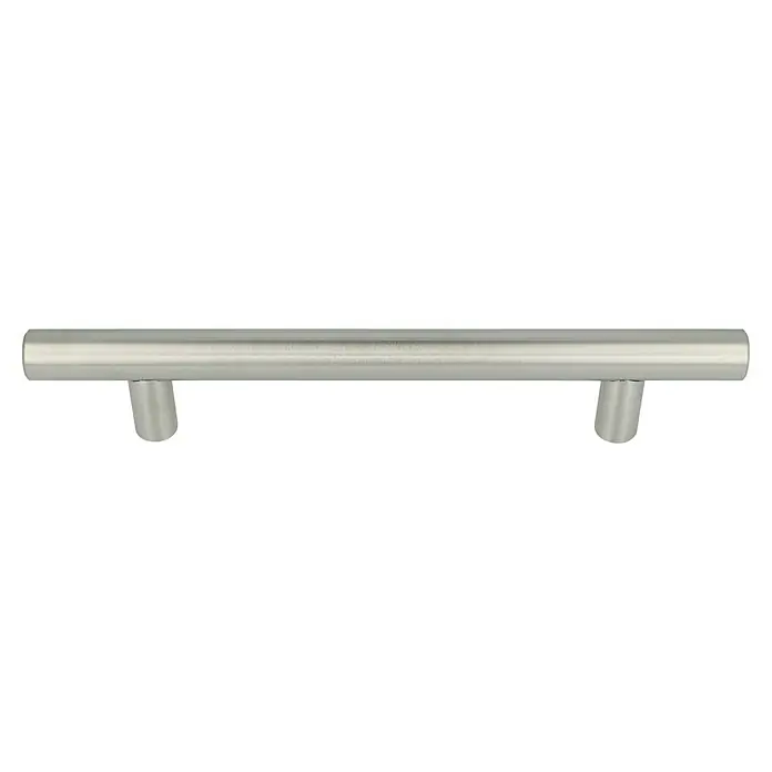 Möbelgriff - Typ Möbelgriff: Stange, Ø x L: 12 x 190 mm, Stahl, Vernickelt - Schlichte Möbelgriffstange aus gebürstetem Edelstahl. Ideal für moderne Küchen- und Badezimmerschränke, robust und langlebig.