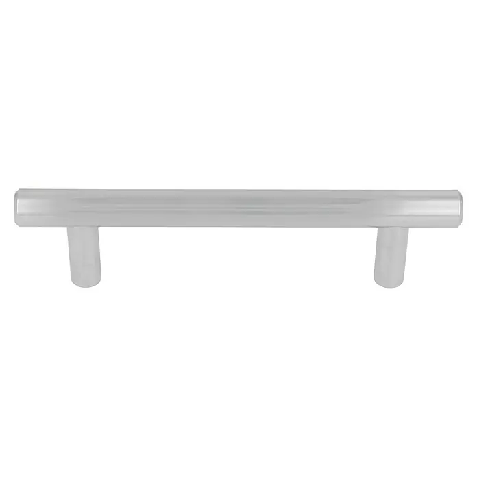 Häfele Tirador para muebles - Tipo de tirador del mueble: Barra, Acero, Cromado, Distancia entre orificios: 96 mm - Tirador de cajón de metal plateado con dos montantes de montaje para muebles para abrir cajones y armarios con estilo.