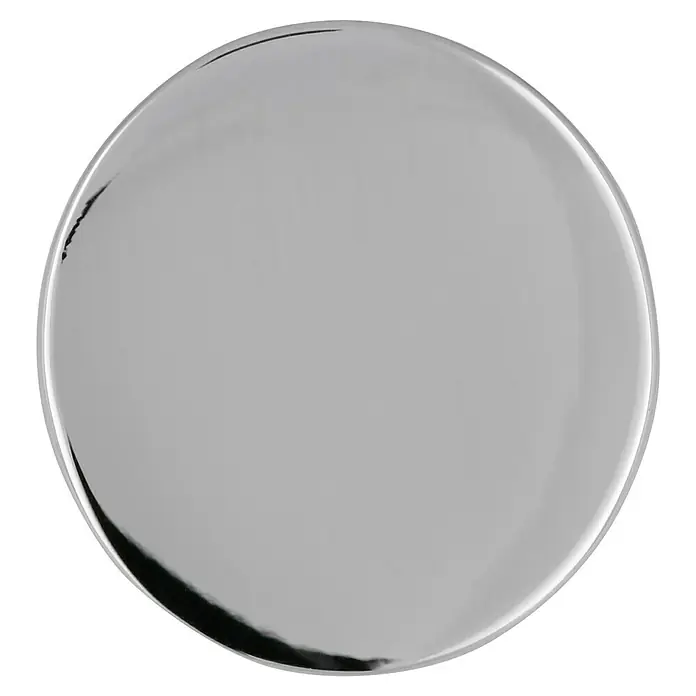 Häfele Pomo para muebles - Tipo de tirador del mueble: Botón, Ø x Al: 14 x 26 mm, Cromado, Mate - Bandeja plateada redonda y brillante, ideal para decoraciones de mesa elegantes y servir comida y bebidas con estilo.