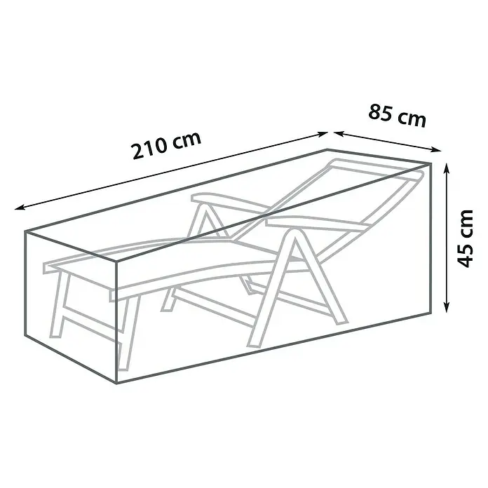 Sunfun Sonnenliegen-Schutzhülle - L x B x H: 210 x 85 x 45 cm, Grau - Abdeckung für Gartenliegen mit den Maßen 210 cm x 85 cm x 45 cm zum Schutz vor Witterungseinflüssen und Staub.