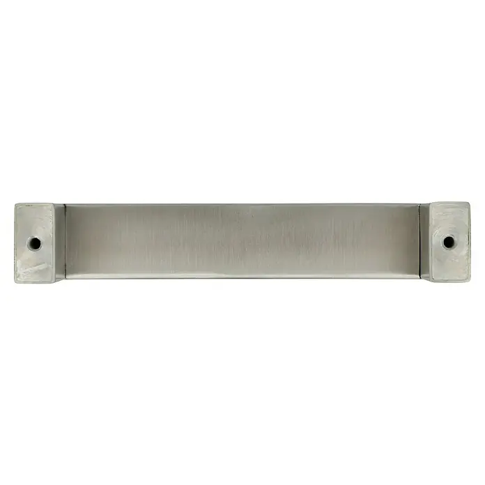 Häfele Tirador para muebles - Tipo de tirador del mueble: Estribo, L x An x Al: 141 x 38 x 26 mm - Barra metálica plateada con acabado cepillado, extremos cuadrados y orificios de montaje centrales para una instalación segura.