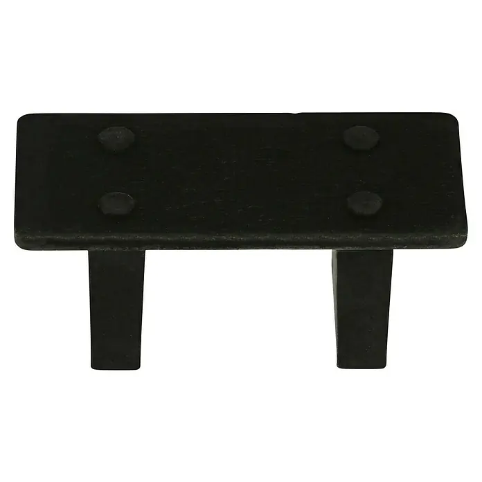Häfele Tirador para muebles - Tipo de tirador del mueble: Estribo, L x An x Al: 58 x 26 x 25 mm - Conector negro para muebles con cuatro pomos para montaje y conexiones robustas en construcciones de muebles.
