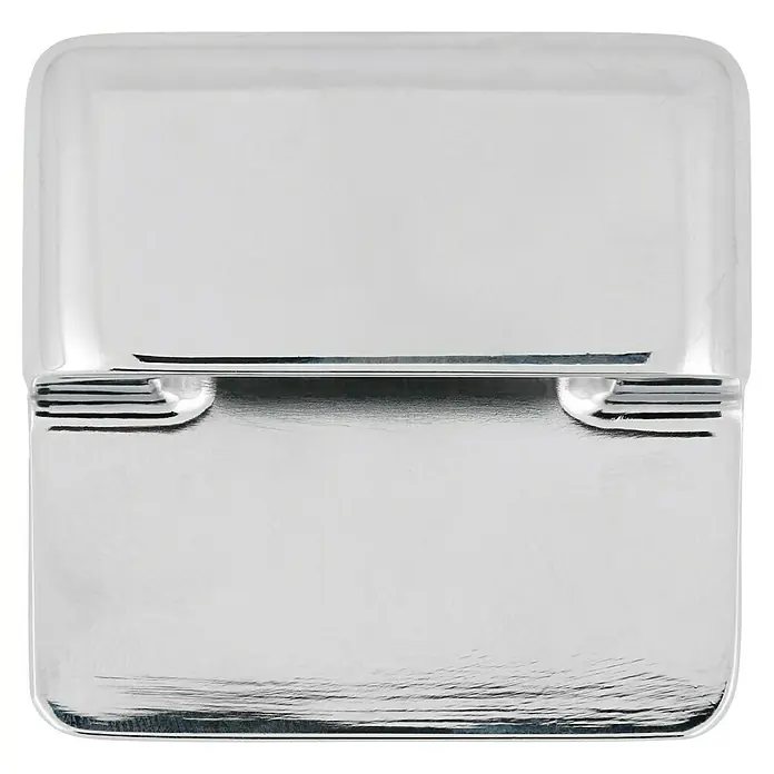 Häfele Tirador para muebles - Tipo de tirador del mueble: Barra, L x An x Al: 42 x 21 x 40 mm, Aluminio, Cromado - Un cenicero metálico rectangular brillante, perfecto para áreas de fumadores elegantes. El diseño luminoso capta la luz.