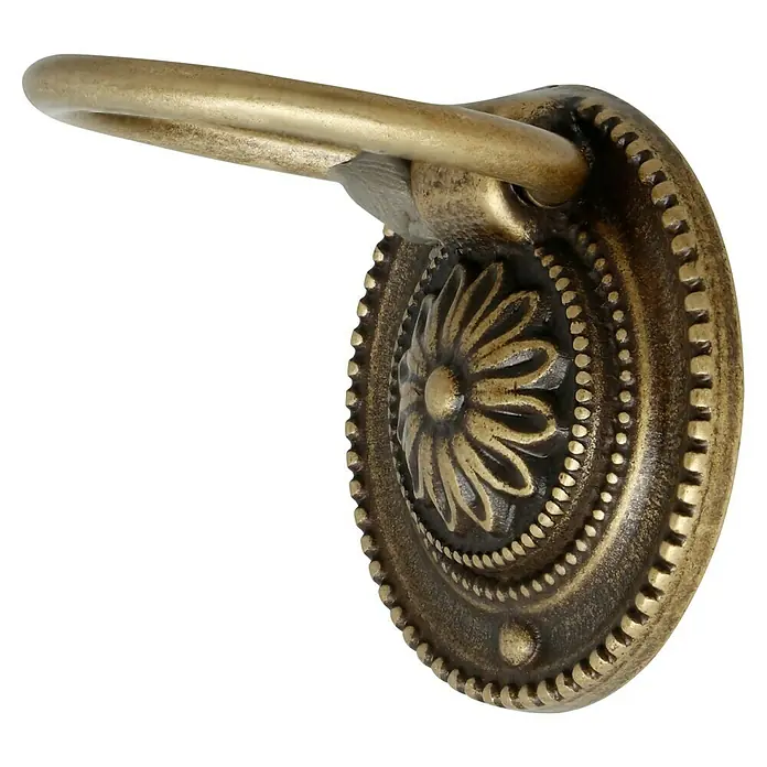 Häfele Pomo para muebles - Tipo de tirador del mueble: Botón, Ø x Al: 37 x 9 mm - Los tiradores de anilla antiguos son perfectos para renovaciones de muebles y añaden un encanto clásico a cualquier habitación.