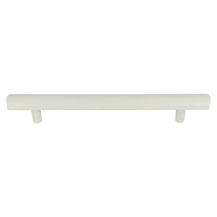 Häfele Tirador para muebles - Tipo de tirador del mueble: Estribo, L x An x Al: 219 x 32 x 20 mm, Aluminio, Lacado, Blanco - Barra de armario de plástico blanco con dos soportes para una solución de almacenamiento de ropa sencilla y elegante.