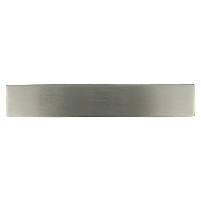 Häfele Tirador para muebles - Tipo de tirador del mueble: Estribo, L x An x Al: 141 x 38 x 26 mm - Placa rectangular de metal con esquinas redondeadas y acabado cepillado, ideal para etiquetado o como placa identificativa.