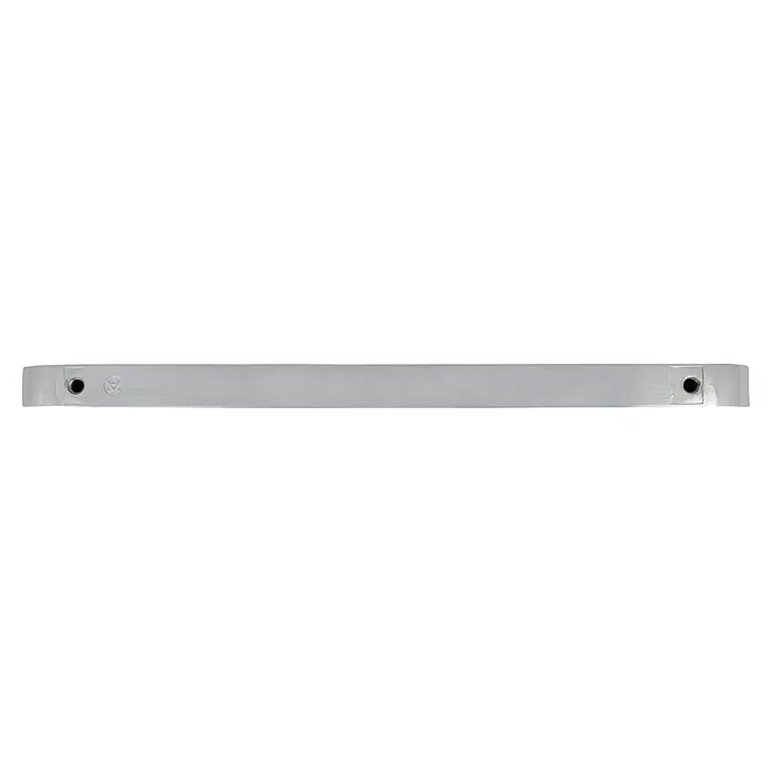 Häfele Tirador para muebles - Tipo de tirador del mueble: Barra, L x An x Al: 196 x 30 x 12 mm, Aluminio, Cromado - Primer plano de un dispositivo rectangular blanco con dos orificios redondos en cada extremo, posiblemente parte de una máquina o dispositivo electrónico.