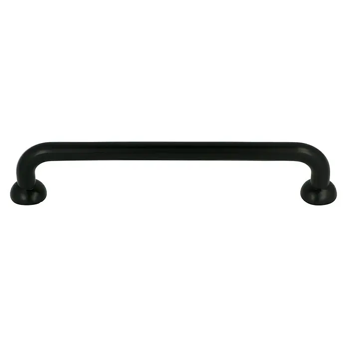 Häfele MöbelgriffTyp Möbelgriff: Bügel, L x B x H: 144 x 28 x 8 mm, Sonstige, Sonstige, Schwarz - Schwarzer Schrankgriff mit gebogener Form und runden Enden, ideal für moderne Möbel, bietet ein schlankes und funktionales Designelement.