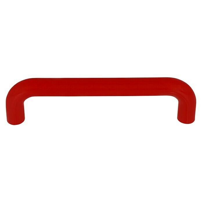Tirador para muebles (Distancia entre orificios: 64 mm, Ø x L: 10 x 74 mm, Rojo, Plástico)