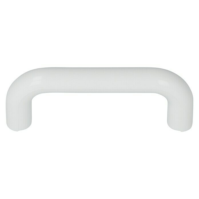 Tirador para muebles (Distancia entre orificios: 64 mm, Ø x L: 10 x 74 mm, Blanco, Plástico)