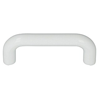 Tirador para muebles (Tipo de tirador del mueble: Estribo, Plástico, Blanco, Distancia entre orificios: 64 mm)