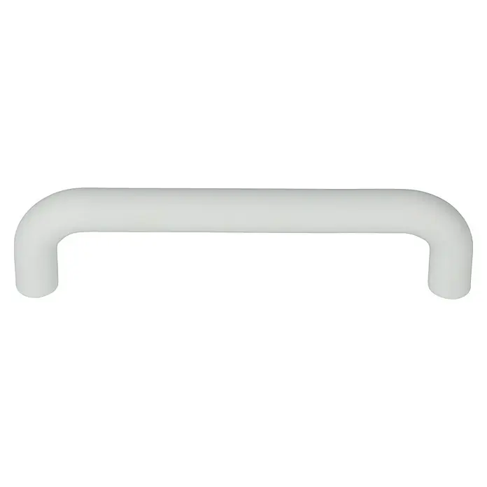 Häfele Tirador para muebles - Tipo de tirador del mueble: Estribo, Plástico, Blanco, Distancia entre orificios: 96 mm - Un soporte en forma de U, blanco brillante para una fijación segura o como barra de apoyo, perfecto para baños o muebles.