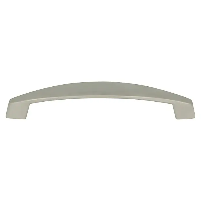 Häfele Tirador para muebles - Tipo de tirador del mueble: Estribo, L x An x Al: 142 x 18 x 27 mm - Primer plano de un tirador de arco moderno de color plateado, ideal para muebles o cajones, que ofrece un elemento de diseño elegante y funcional.