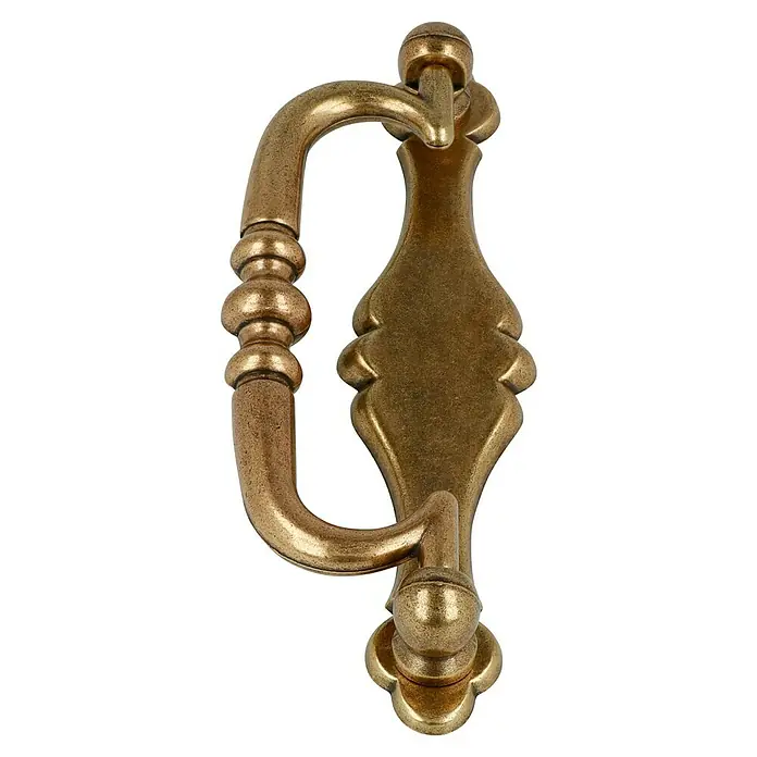 Häfele Tirador para muebles - L x An x Al: 107 x 35 x 15 mm - Tirador colgante de latón antiguo.