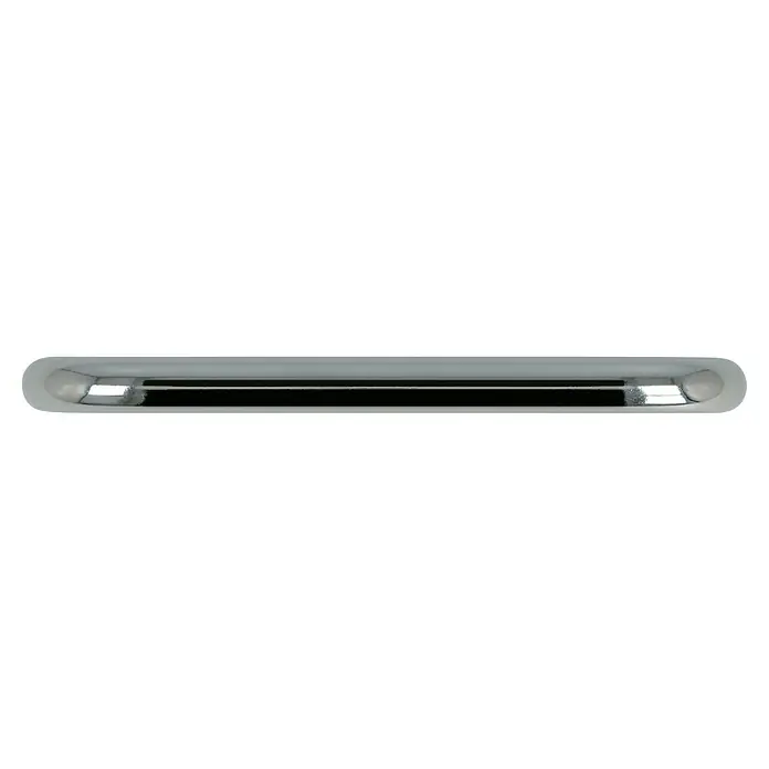 Häfele Tirador para muebles - Tipo de tirador del mueble: Estribo, Acero, Cromado, Ø x L: 10 x 106 mm - Primer plano de un parachoques cromado para un coche clásico o antiguo restaurado.