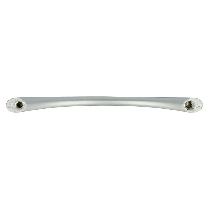 Häfele Tirador para muebles - L x An x Al: 158 x 11 x 29 mm, Tipo de tirador del mueble: Estribo, Distancia entre orificios: 128 mm, Otros, Cromado, Mate - Un tirador de barra curvada plateada para muebles o armarios, que añade un toque elegante y moderno.